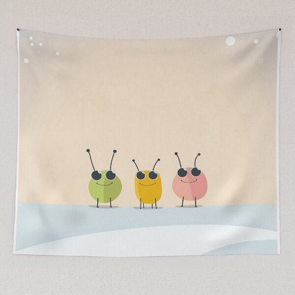Item preview, Cute Cartoon Bugs In Snowy Winter Scene designed and sold by GoldenTealArts.