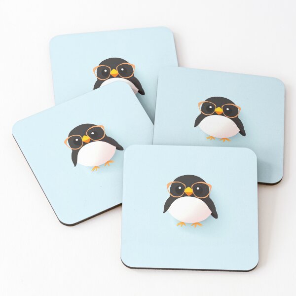Item preview, Cute Penguin With Glasses Cartoon Design designed and sold by GoldenTealArts.