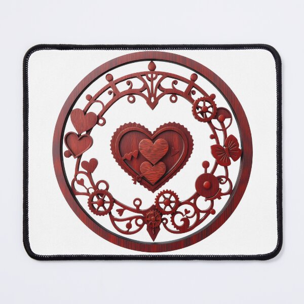 Item preview, Steampunk Aesthetic Valentine's Day Wood Carving designed and sold by SparkSpiral.
