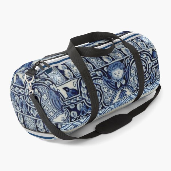 Item preview, Dutch Blue Delft Vintage Lady Sitting with Her Dog Print designed and sold by posterbobs.