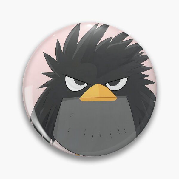 Item preview, Angry Black Bird Cartoon Illustration designed and sold by GoldenTealArts.