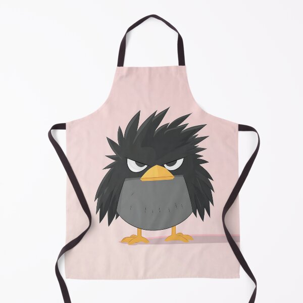 Item preview, Angry Black Bird Cartoon Illustration designed and sold by GoldenTealArts.