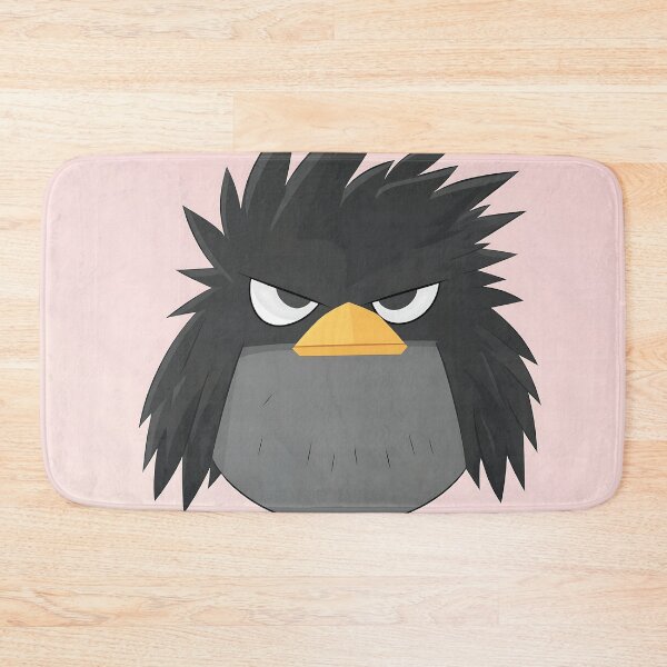 Item preview, Angry Black Bird Cartoon Illustration designed and sold by GoldenTealArts.