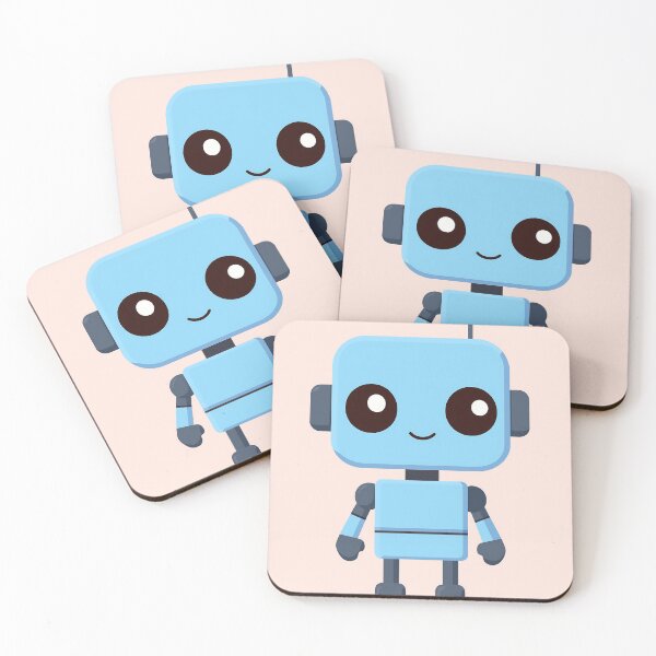 Item preview, Cute Blue Robot Illustration designed and sold by GoldenTealArts.