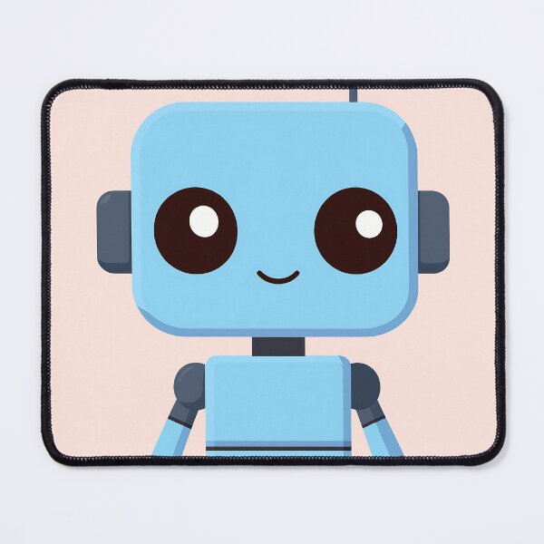 Item preview, Cute Blue Robot Illustration designed and sold by GoldenTealArts.