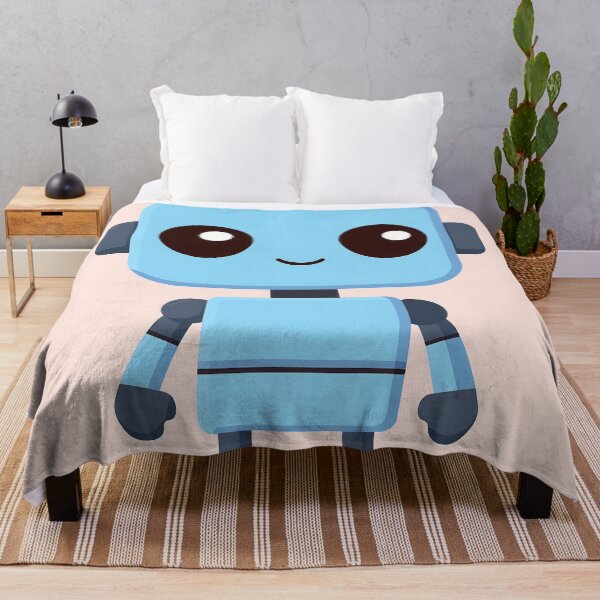 Item preview, Cute Blue Robot Illustration designed and sold by GoldenTealArts.