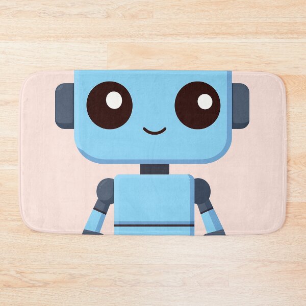 Item preview, Cute Blue Robot Illustration designed and sold by GoldenTealArts.
