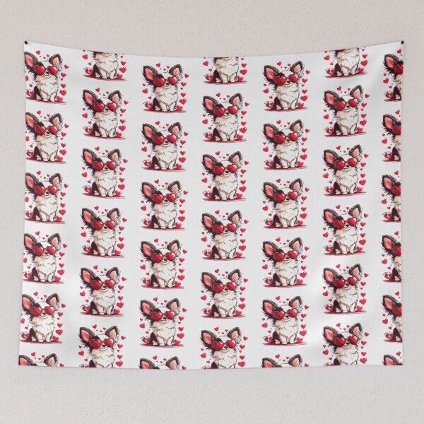 Item preview, Papillon Puppy Valentine designed and sold by TheAnimalZ00.
