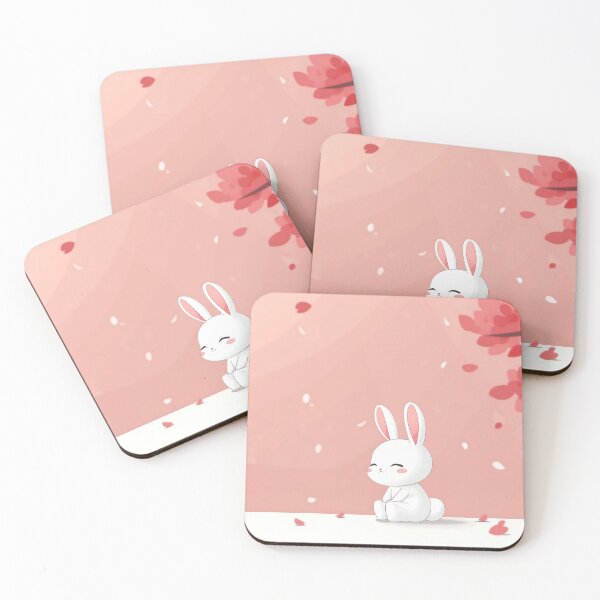 Item preview, Cute Rabbit With Cherry Blossoms designed and sold by GoldenTealArts.