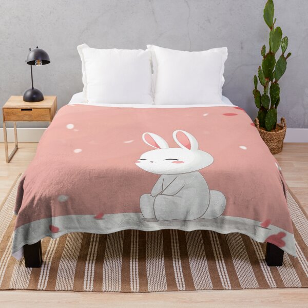Item preview, Cute Rabbit With Cherry Blossoms designed and sold by GoldenTealArts.
