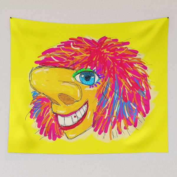 Item preview, Abstract Vibrant Waggis Fasnacht Mask hand drawn Illustration designed and sold by KennyLucky.