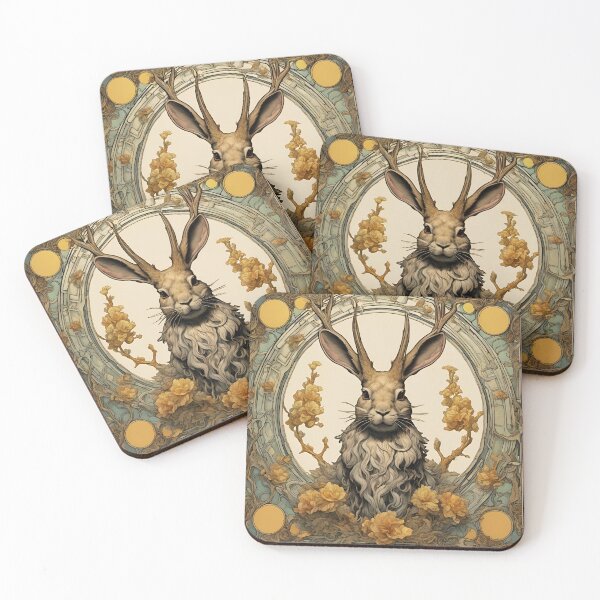 Item preview, Jackalope and Milkweed designed and sold by HabitableMoons.