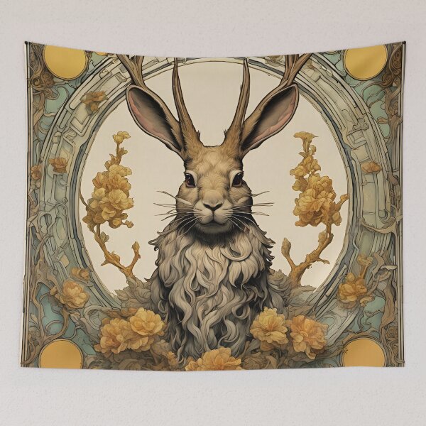 Item preview, Jackalope and Milkweed designed and sold by HabitableMoons.
