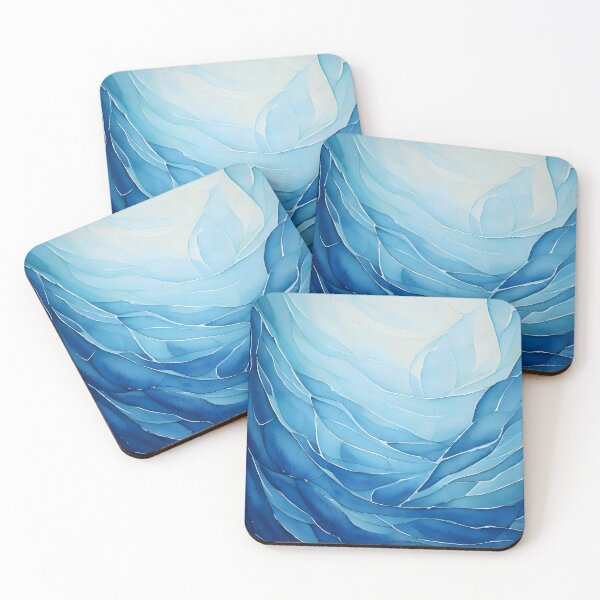 Item preview, Abstract swirling waves of blue and white create a dynamic and fluid composition designed and sold by homydesign.