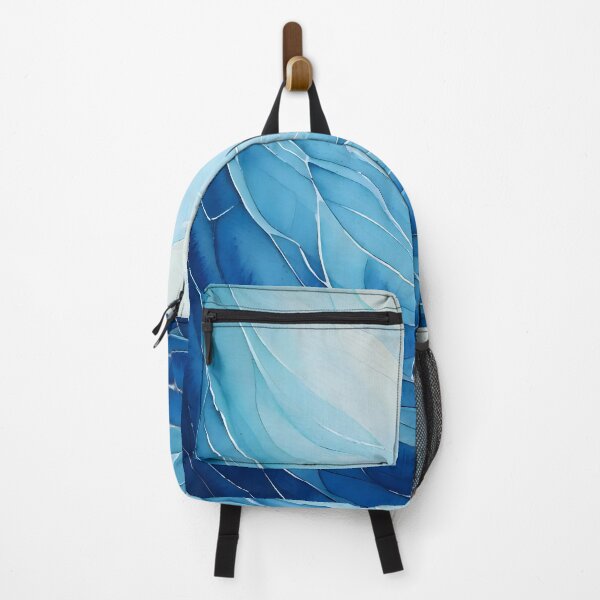 Item preview, Abstract swirling waves of blue and white create a dynamic and fluid composition designed and sold by homydesign.