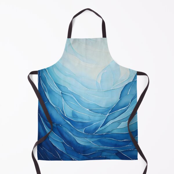Item preview, Abstract swirling waves of blue and white create a dynamic and fluid composition designed and sold by homydesign.
