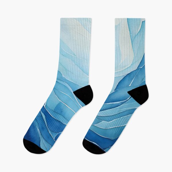 Item preview, Abstract swirling waves of blue and white create a dynamic and fluid composition designed and sold by homydesign.