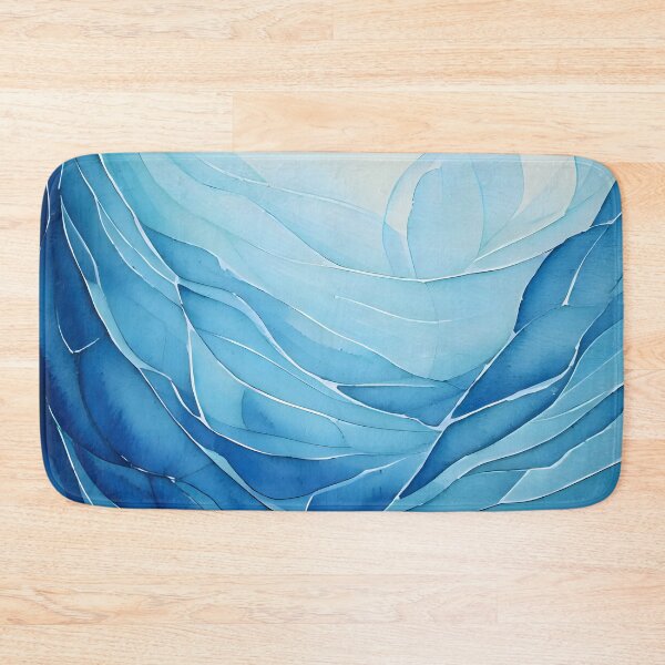 Item preview, Abstract swirling waves of blue and white create a dynamic and fluid composition designed and sold by homydesign.