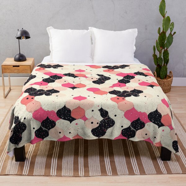 Artikelvorschau, Retro abstraktes rosa und schwarzes geometrisches Muster mit gesprenkelter Textur entworfen und verkauft von agitated wear.