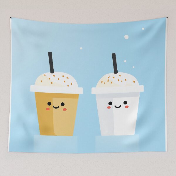 Item preview, Cute Frappuccino Cartoon Illustration Design designed and sold by GoldenTealArts.