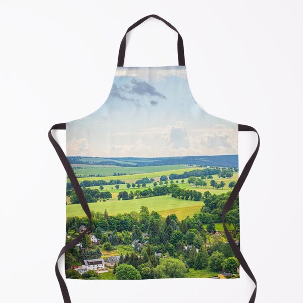Item preview, Green countryside with trees, houses and fields. designed and sold by claireseyeview.