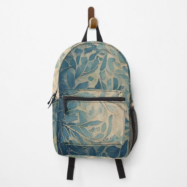 Item preview, A detailed pattern of stylized leaves and branches in shades of blue and beige creates a textured background designed and sold by homydesign.