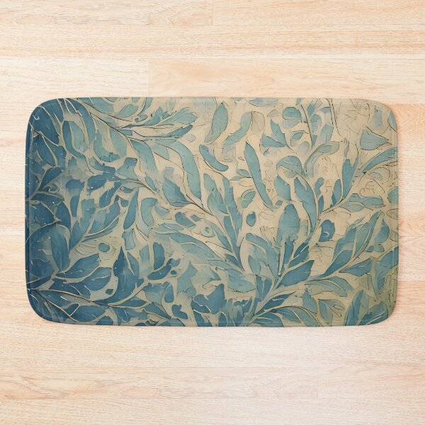Item preview, A detailed pattern of stylized leaves and branches in shades of blue and beige creates a textured background designed and sold by homydesign.