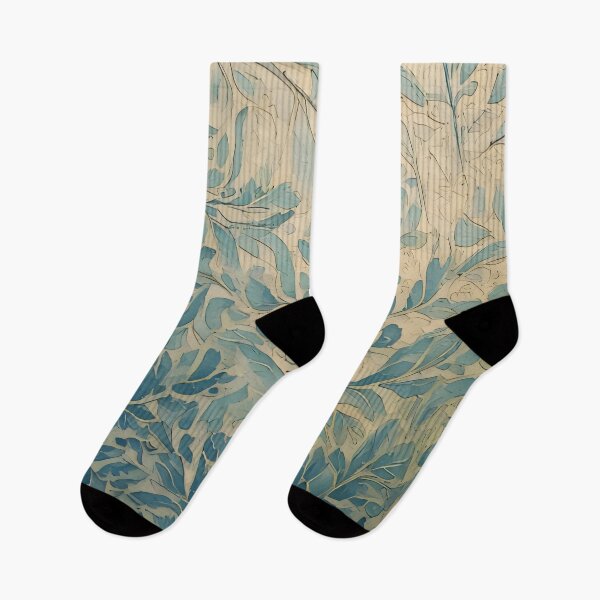 Item preview, A detailed pattern of stylized leaves and branches in shades of blue and beige creates a textured background designed and sold by homydesign.