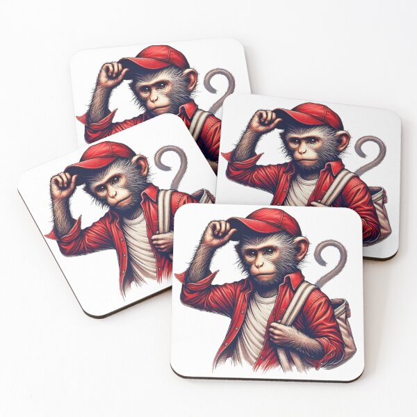 Item preview, The Adventurous Monkey in Red designed and sold by ArtyRed.
