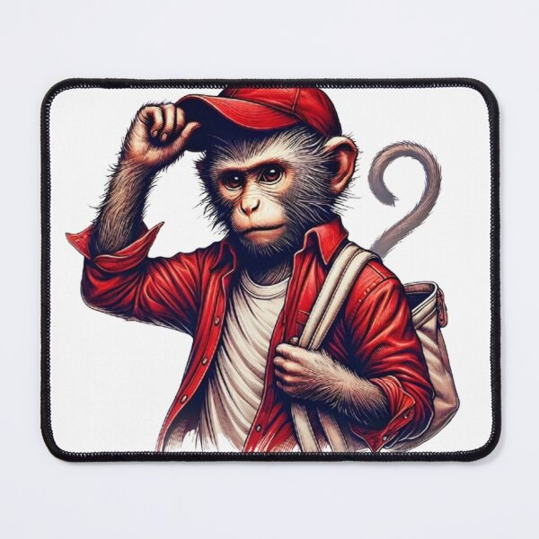 Item preview, The Adventurous Monkey in Red designed and sold by ArtyRed.