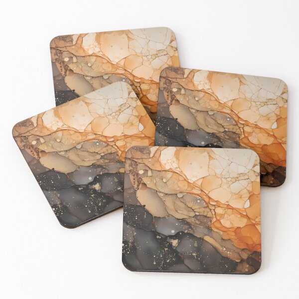 Item preview, Abstract artwork with flowing lines and blended colors of orange, brown, and black. Organic and textured designed and sold by homydesign.
