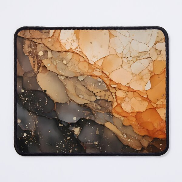 Item preview, Abstract artwork with flowing lines and blended colors of orange, brown, and black. Organic and textured designed and sold by homydesign.
