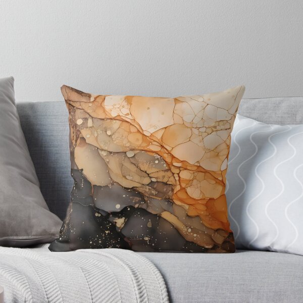 Item preview, Abstract artwork with flowing lines and blended colors of orange, brown, and black. Organic and textured designed and sold by homydesign.
