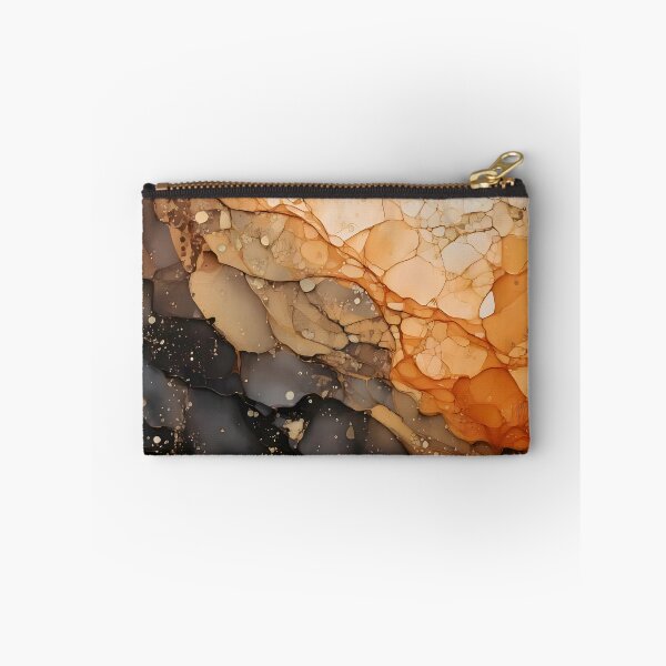 Item preview, Abstract artwork with flowing lines and blended colors of orange, brown, and black. Organic and textured designed and sold by homydesign.