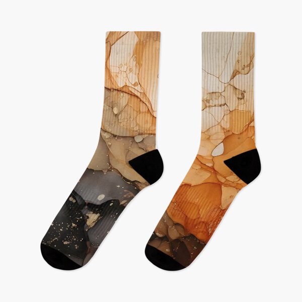 Item preview, Abstract artwork with flowing lines and blended colors of orange, brown, and black. Organic and textured designed and sold by homydesign.
