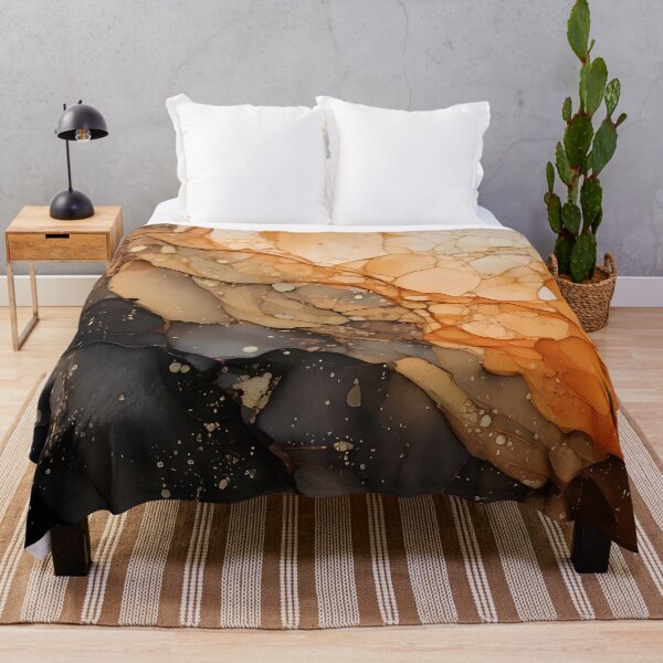 Item preview, Abstract artwork with flowing lines and blended colors of orange, brown, and black. Organic and textured designed and sold by homydesign.