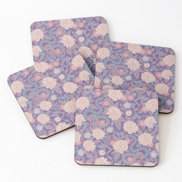 Item preview, Dahlias/Frogs/Snakes/Praying Mantis in Purple/Pink designed and sold by somecallmebeth.