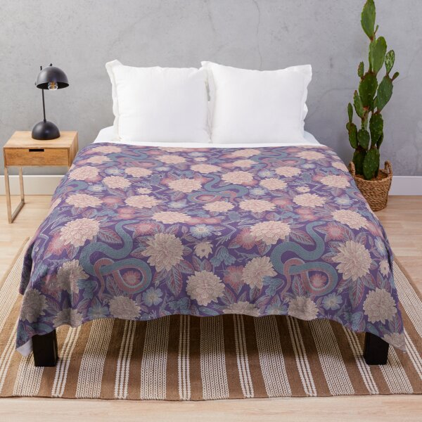 Item preview, Dahlias/Frogs/Snakes/Praying Mantis in Purple/Pink designed and sold by somecallmebeth.