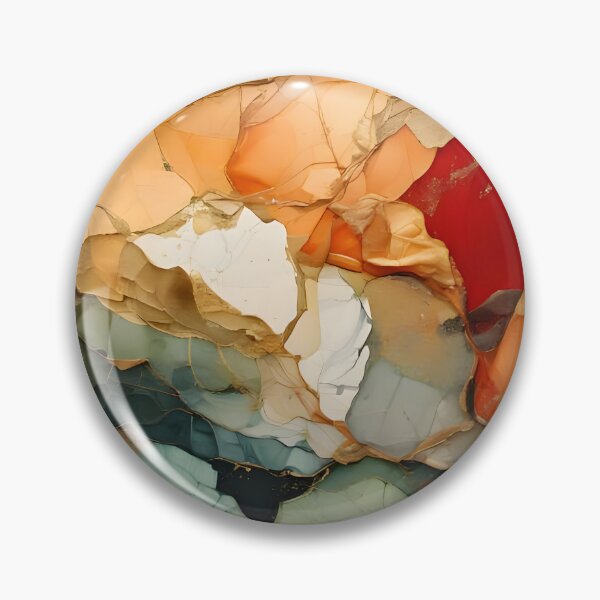 Item preview, Abstract composition with layered, cracked textures in a vibrant palette of red, orange, green, and white designed and sold by homydesign.