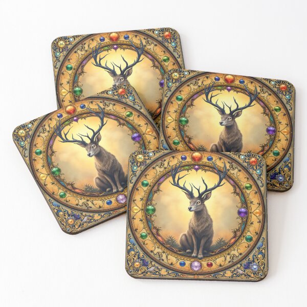 Item preview, Stag in Gem Circle designed and sold by HabitableMoons.