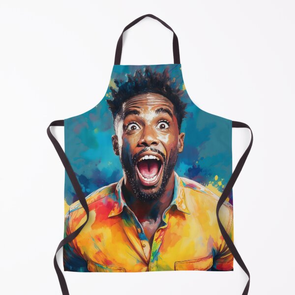 Item preview, A vibrant watercolor portrait of a man wearing a yellow shirt, set against a colorful abstract background designed and sold by homydesign.
