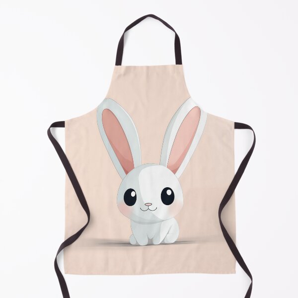 Item preview, Cute Cartoon Bunny Sitting on Pink Background designed and sold by GoldenTealArts.