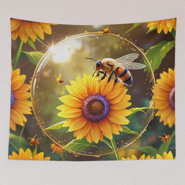 Item preview, Bee and wildflowers. designed and sold by PatDoArt.
