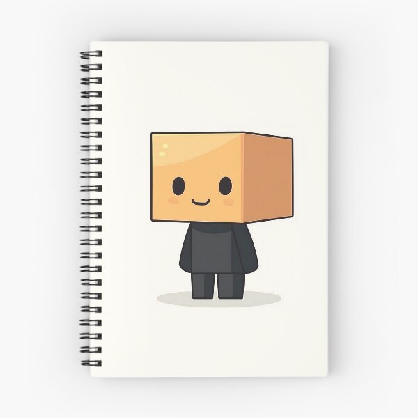 Item preview, Box Head Cartoon Character With Cheerful Expression designed and sold by GoldenTealArts.