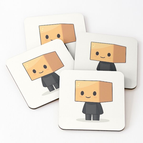 Item preview, Box Head Cartoon Character With Cheerful Expression designed and sold by GoldenTealArts.