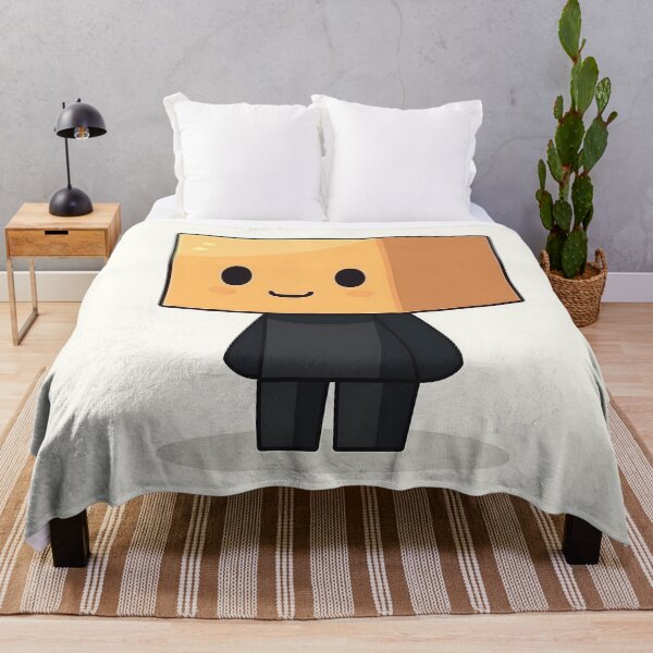 Item preview, Box Head Cartoon Character With Cheerful Expression designed and sold by GoldenTealArts.
