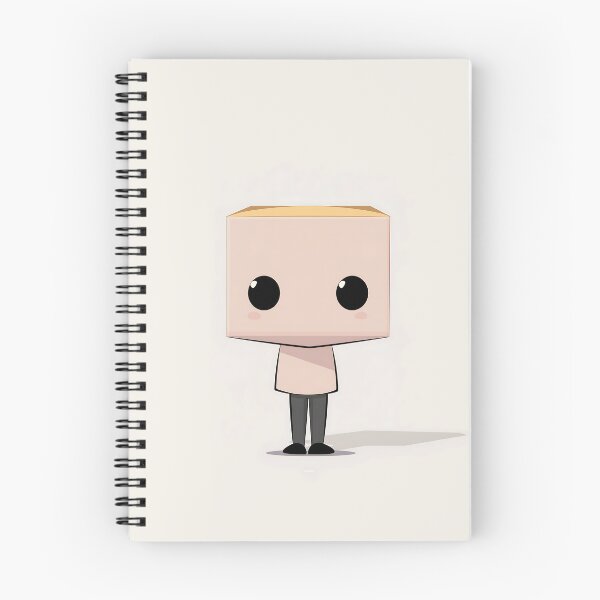 Item preview, Cube Head Cartoon Illustration in Minimalist Design designed and sold by GoldenTealArts.