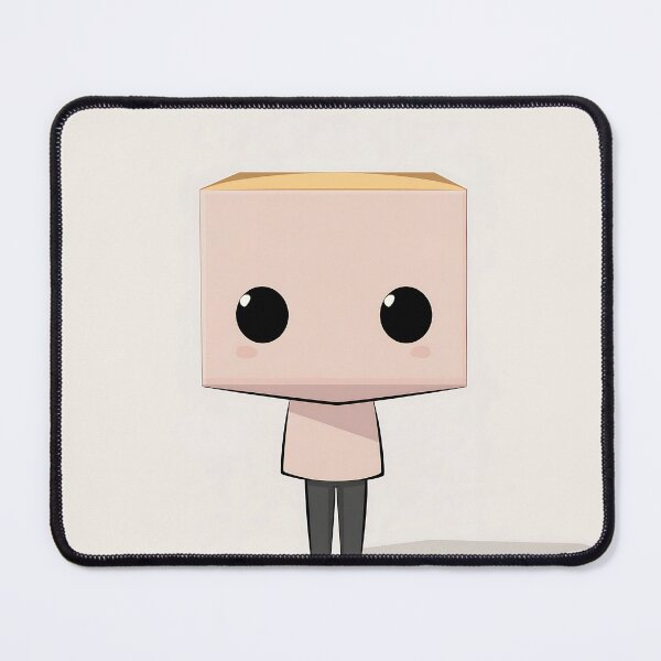 Item preview, Cube Head Cartoon Illustration in Minimalist Design designed and sold by GoldenTealArts.