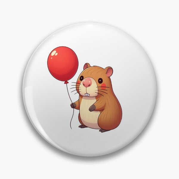 Item preview, Capybara Red Balloon designed and sold by acupofcoffy.