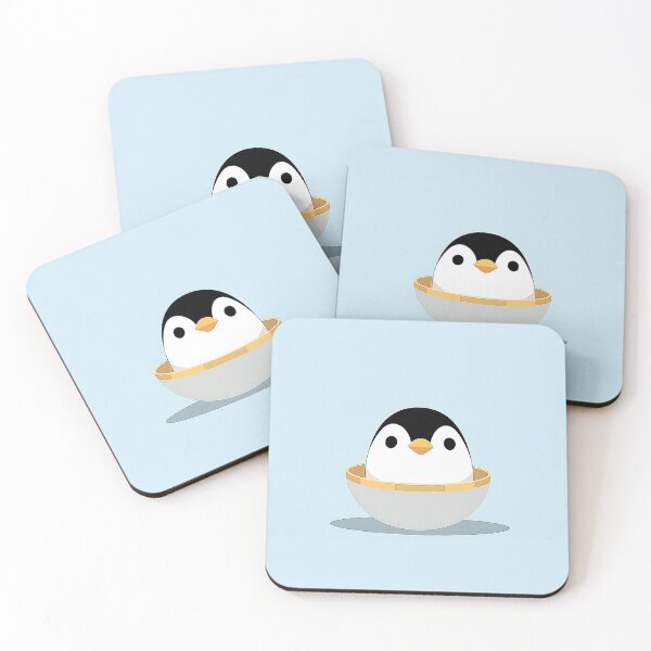 Item preview, Cute Penguin In A Bowl Illustration designed and sold by GoldenTealArts.